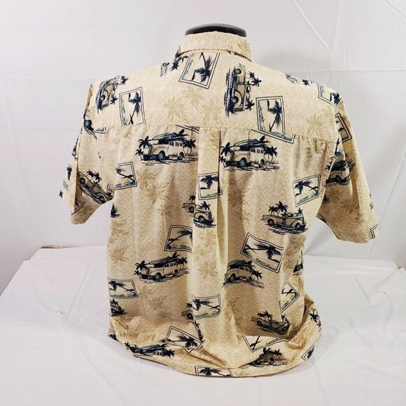 Kocal Men’s Island Hawaiian VTG Cars Print Button Down Cotton Shirt – Size Large - Picture 11 of 13